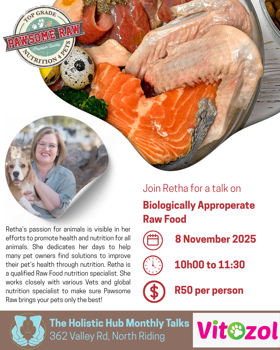 Holistic Hub Monthly Talk: Raw Feeding by Retha from Pawsome Raw